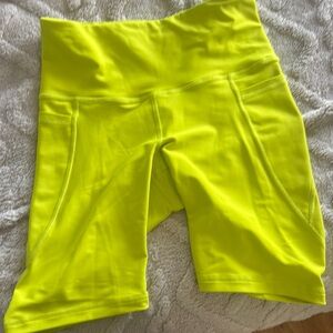 Old Navy Yellow Bike Shorts High-Waisted Stretch